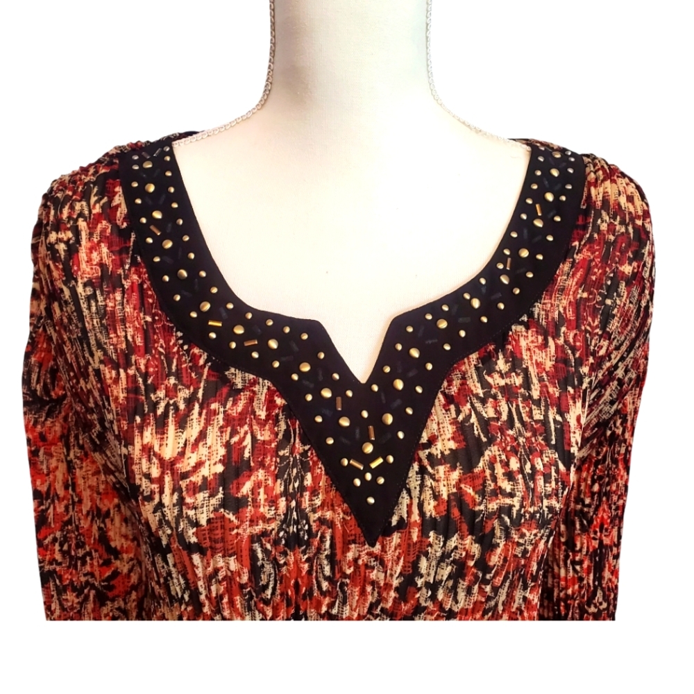 Catherines Boho Paisley Tunic Top 2X  EUC - Picture 4 of 8
